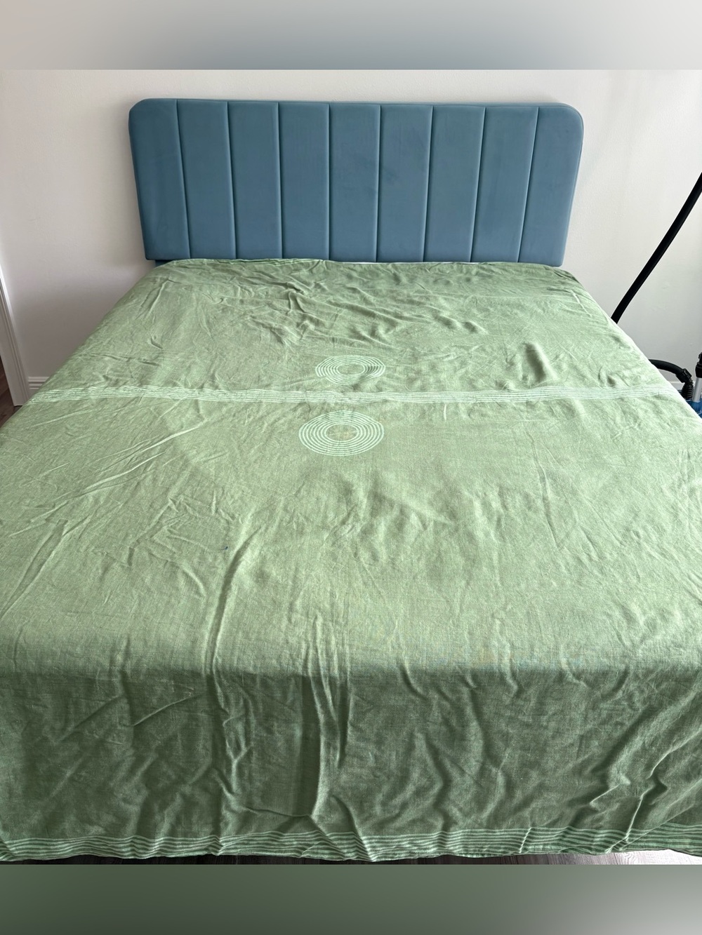 Rare Block Shop Textiles Los Angeles Queen Sage Linen Duvet Cover